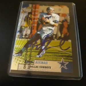 1988 DALLAS COWBOYS TRY AIKMAN SIGNED CARD AUTHENTIC IN MINT CONDITION